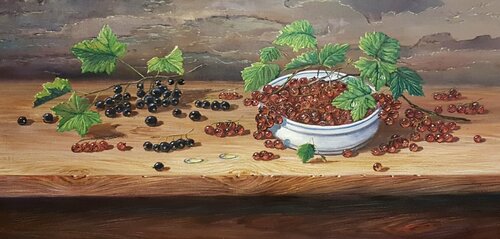 Red and Black Currants van Oleg Riabchuk, Schilderij te koop op Singulart
