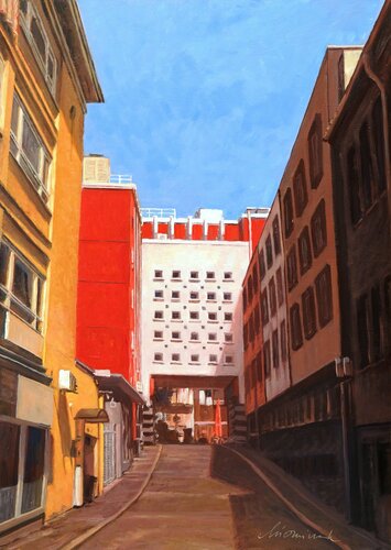 Drei Farben Haus - Stuttgart von Richard Mierniczak, Malerei kaufen auf Singulart