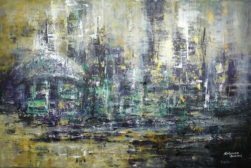 Moonlit Metropolis van Kalpana Soanes, Schilderij te koop op Singulart