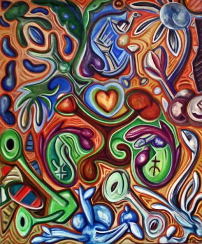 Love Game XVII van Doré Grandjean, Schilderij te koop op Singulart