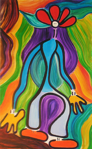 The flowerman par Nathalie Gribinski, Peinture en vente sur Singulart
