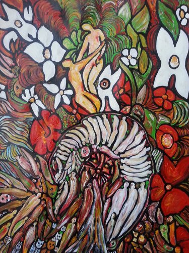 Le Jardin d'Eden ou Adam et Eve von Christiane Guerry, Werk auf Papier kaufen auf Singulart