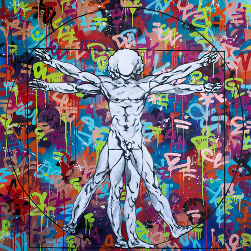 When youth meets the oldness van Monika Mrowiec, Schilderij te koop op Singulart
