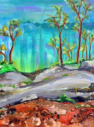 Crackled Hawaiian Landscape von Joe LaMattina, Malerei kaufen auf Singulart