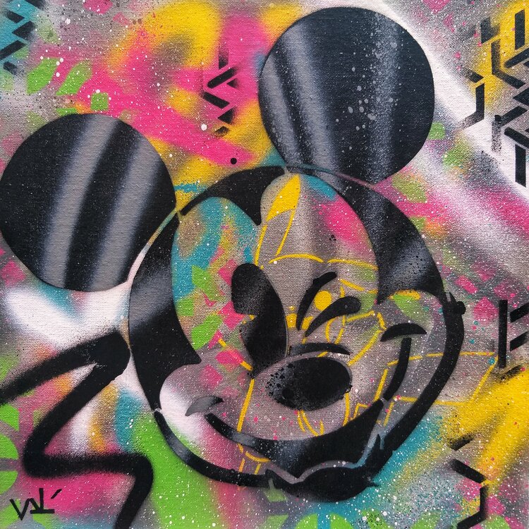 Mickey Mouse by Valérian Lenud (2019) : Painting Graffiti on Canvas -  SINGULART