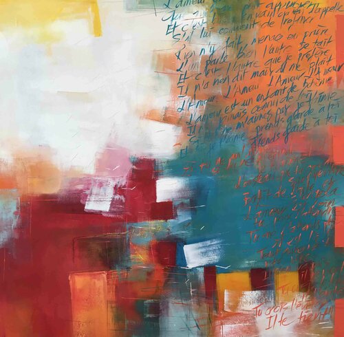 L'AMOUR EST UN OISEAU REBELLE « Géométrie nomade 2019 » van Olivier Messas, Schilderij te koop op Singulart
