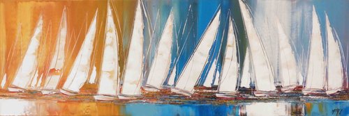 La grande régate... di Olivier Messas, Pittura in vendita su Singulart