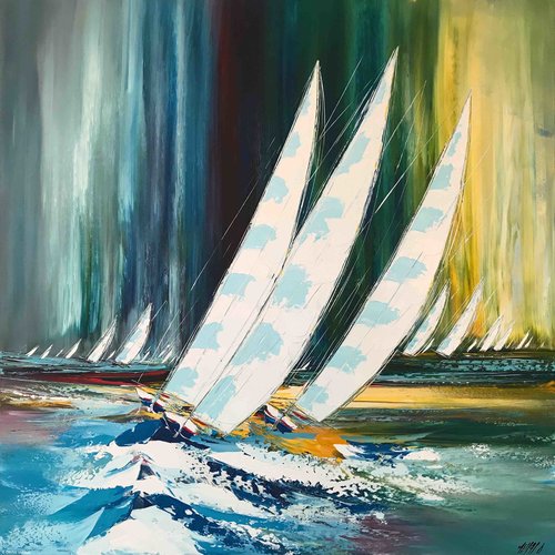 Jeux de voile... | "THE PLAY OF THE SAILS...” (2018) van Olivier Messas, Schilderij te koop op Singulart