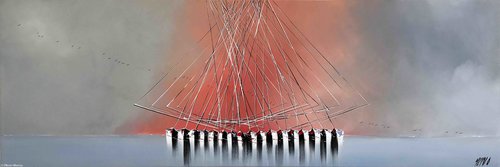 Le temps d'une envolée... III (Esprit voile 2017) van Olivier Messas, Schilderij te koop op Singulart