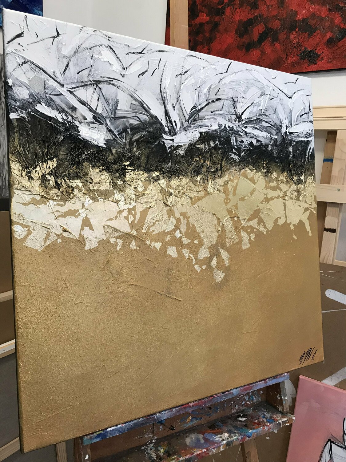 金箔絵画販売 : 現代金箔絵画をオンラインショッピング - SINGULART