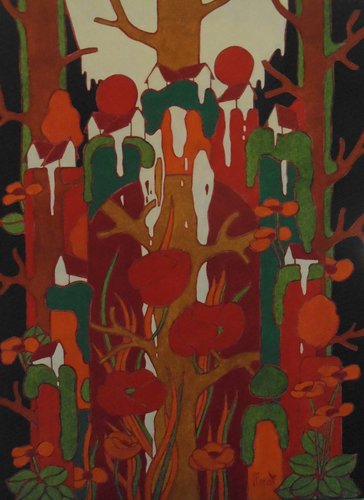 Les arbres et le village de Michel Marant, Pintura a la venta en Singulart