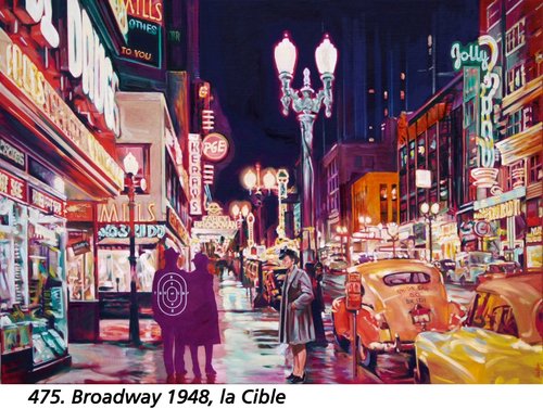 Broadway 1948 - La cible von Jean-François Vautrin, Malerei kaufen auf Singulart
