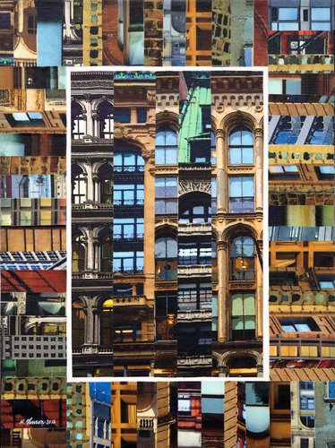 Patchwork City 69 van Marilyn Henrion, Schilderij te koop op Singulart