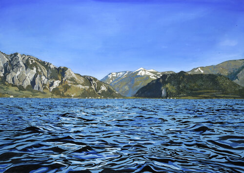 Attersee im April by Markus Krön, Painting for Sale on Singulart