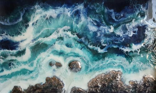 Environment - Epoxy resin abstract Original painting von Viktoria Lapteva, Malerei kaufen auf Singulart