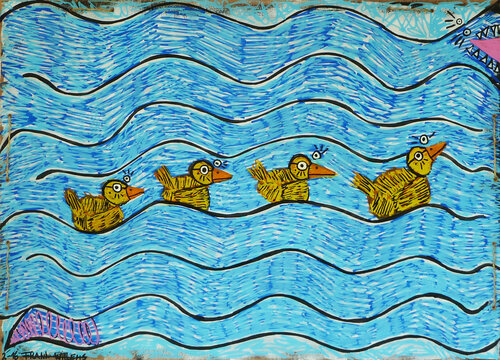 STUCK IN THE MIDDLE di Frank Willems, Pittura in vendita su Singulart