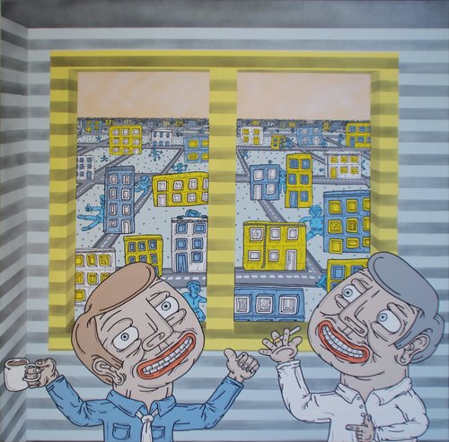 Business à l'ombre van Camille Adra, Schilderij te koop op Singulart