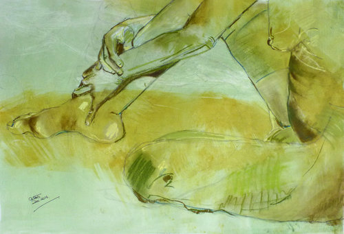 Resting Hands & Foot par Antonia Glynne Jones, Œuvre sur papier en vente sur Singulart