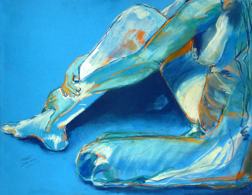 Cool Blue Hands & Foot by Antonia Glynne Jones, Work on Paper for Sale on Singulart