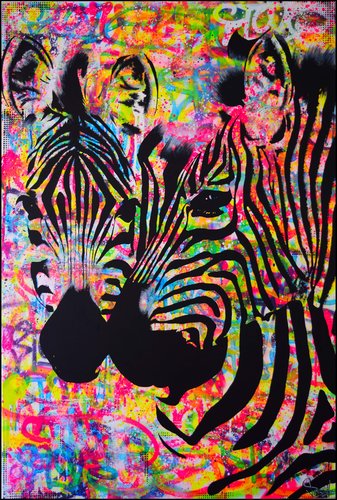 ZEBRAS STREET van Vincent Bardou, Schilderij te koop op Singulart