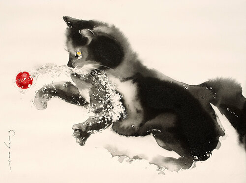 Icy Ball Play par Soo Beng Lim, Dessin en vente sur Singulart
