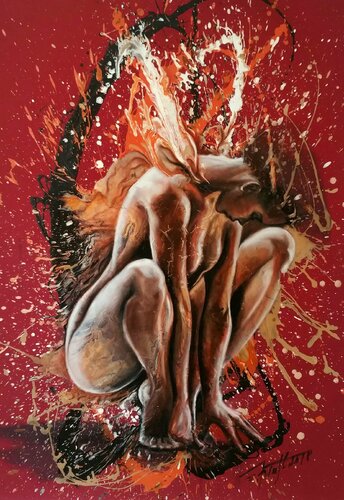 "THE BIRTH OF AN ANGEL I" von Elena Kraft, Malerei kaufen auf Singulart