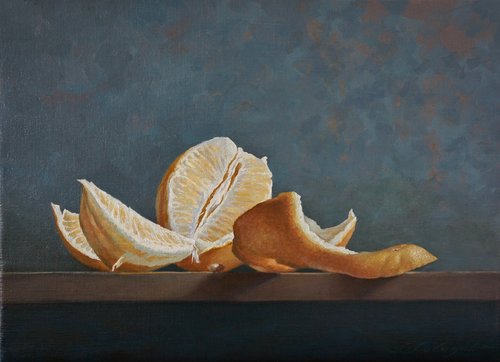 Stillleben mit geschälten Orangen di Sergej Sologub, Pittura in vendita su Singulart