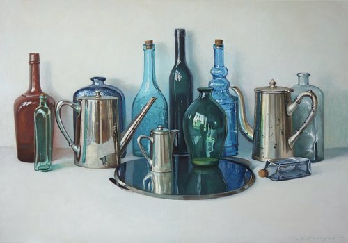 Stilleben mit Glas und Silber Sergej Sologub