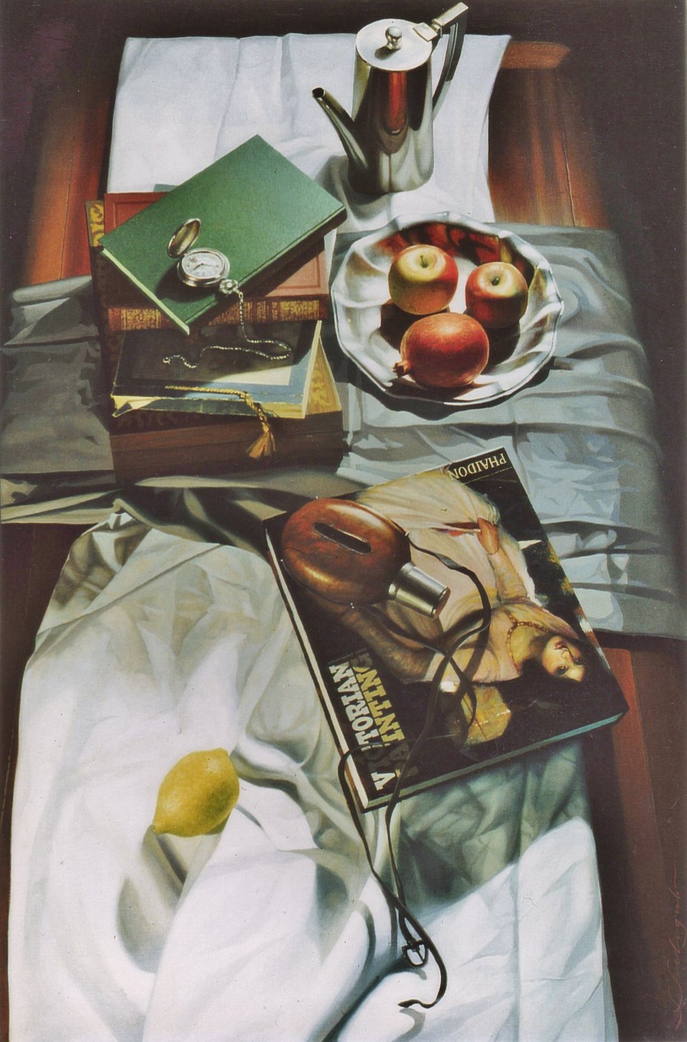 Stillleben mit Bücher und eine Taschenuhr Sergej Sologub Originalgemälde zu verkaufen
