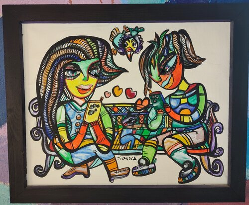 Is this the Future of Love? Loneliness in Love? van Laurentiu Dimisca, Schilderij te koop op Singulart