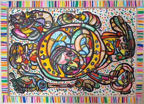 We are revolving in a circle of love di Laurentiu Dimisca, Pittura in vendita su Singulart