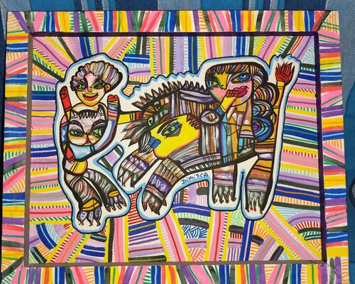 Zoo life par Laurentiu Dimisca, Peinture en vente sur Singulart