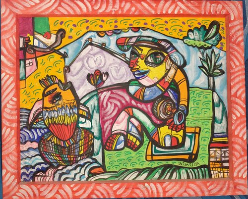 A Last Wish, Golden Fish van Laurentiu Dimisca, Schilderij te koop op Singulart