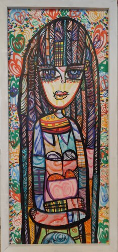 The Woman Collector of Hearts by Laurentiu Dimisca, Painting for Sale on Singulart