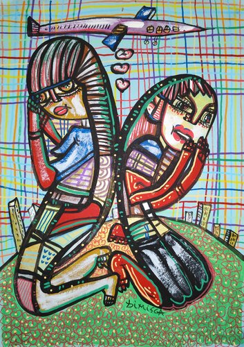 Love not War de Laurentiu Dimisca, Obra en papel a la venta en Singulart