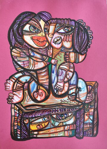 The Art of Hugging van Laurentiu Dimisca, Schilderij te koop op Singulart