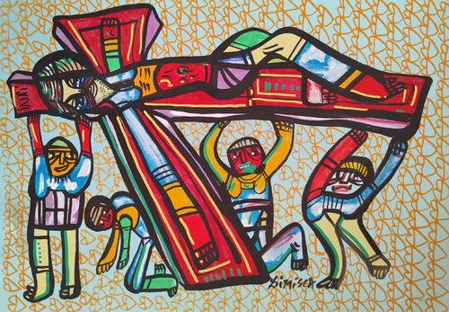 Everyone bears their own cross von Laurentiu Dimisca, Malerei kaufen auf Singulart