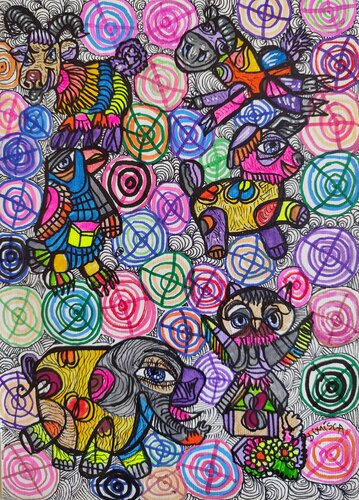 Interior Bestiary by Laurentiu Dimisca, 油畫 for Sale on Singulart