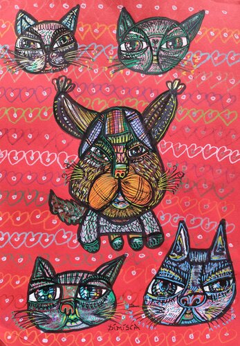 Aristocratic cats 1 von Laurentiu Dimisca, Malerei kaufen auf Singulart