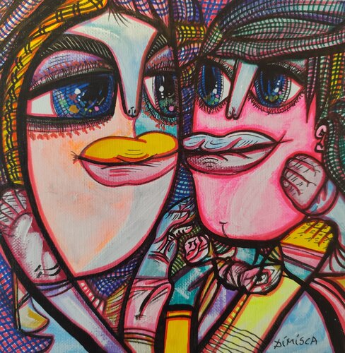 Kiss me,by the way..3 van Laurentiu Dimisca, Schilderij te koop op Singulart