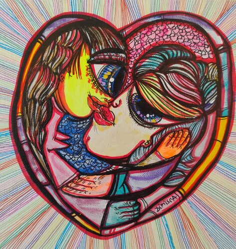 Kiss me,by the way..4 von Laurentiu Dimisca, Malerei kaufen auf Singulart