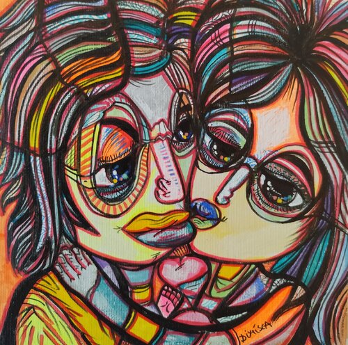 Kiss me,by the way..8 von Laurentiu Dimisca, Malerei kaufen auf Singulart