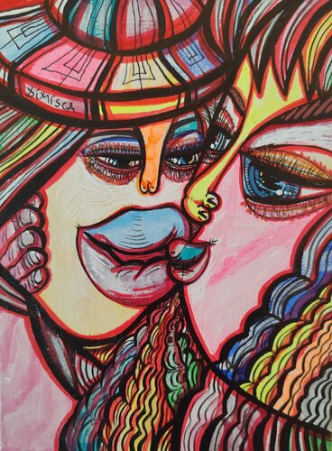 Kiss me,by the way..10 van Laurentiu Dimisca, Schilderij te koop op Singulart