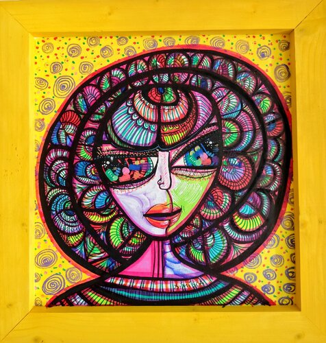The Embroidered Woman van Laurentiu Dimisca, Schilderij te koop op Singulart