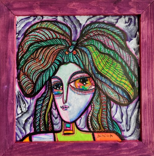 The Hippy Woman van Laurentiu Dimisca, Schilderij te koop op Singulart