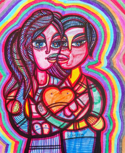 I belong to you ,you belong to me 17 van Laurentiu Dimisca, Schilderij te koop op Singulart