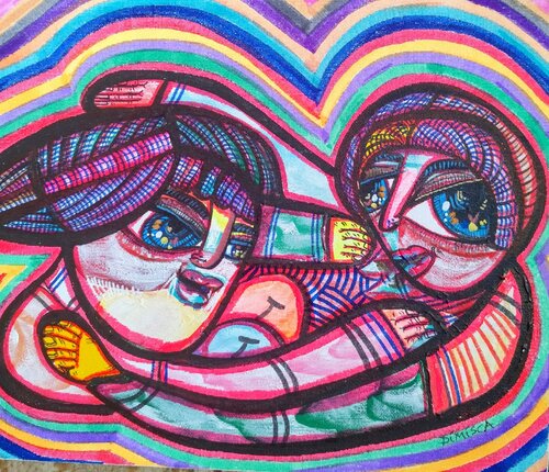 I belong to you ,you belong to me 21 van Laurentiu Dimisca, Schilderij te koop op Singulart