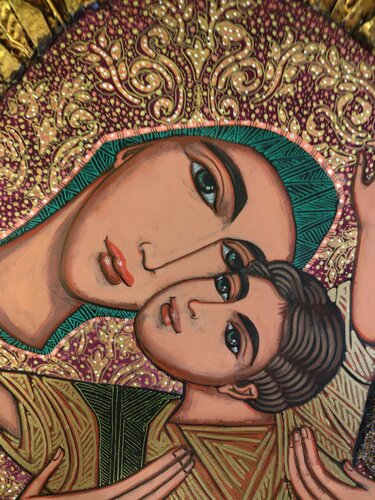 "The Mother of God with the Child" de Laurentiu Dimisca, Pintura a la venta en Singulart