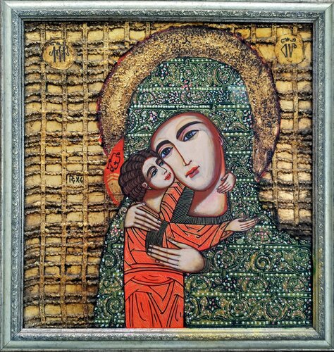 2."The Mother of God with the Child" de Laurentiu Dimisca, Pintura a la venta en Singulart