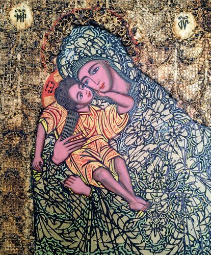 5."The Mother of God with the Child" par Laurentiu Dimisca, Peinture en vente sur Singulart